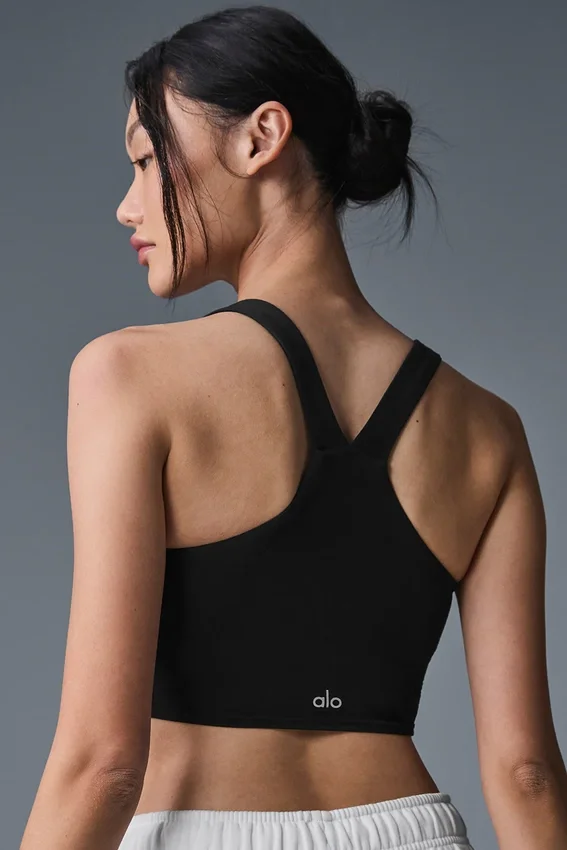 Canotta con reggiseno integrato Airbrush - Nero