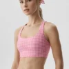 Canotta con reggiseno integrato Airlift a quadretti - Rosa Paradiso a quadretti
