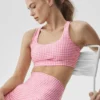 Canotta con reggiseno integrato Airlift a quadretti - Rosa Paradiso a quadretti