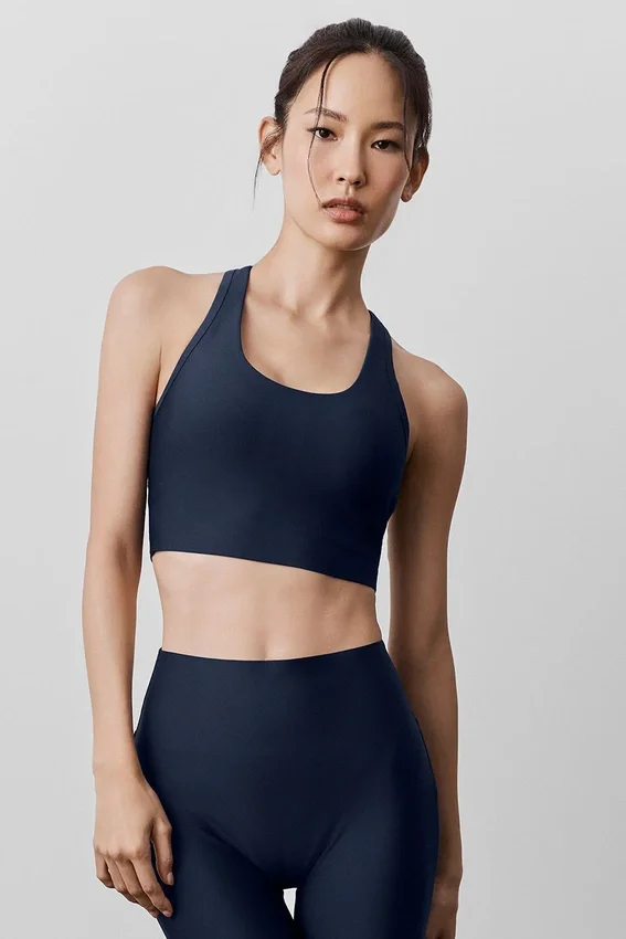 Canotta con reggiseno integrato Airlift Super Sleek - Blu navy