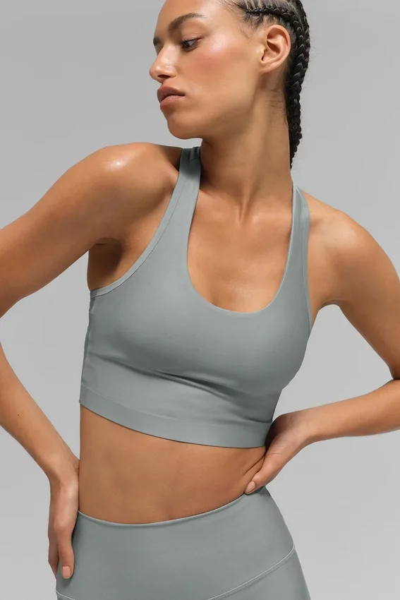 Canotta con reggiseno integrato Airlift Super Sleek - Grigio lunare