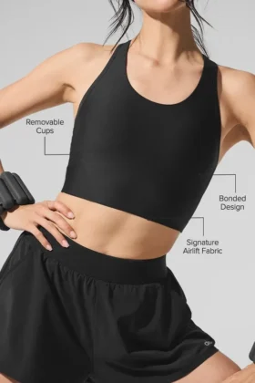 Canotta con reggiseno integrato Airlift Super Sleek – Nero