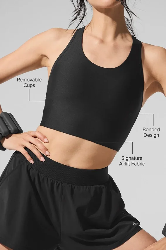 Canotta con reggiseno integrato Airlift Super Sleek - Nero