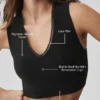 Canotta con reggiseno integrato Alosoft Affection con scollo a V - Nero