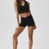 Canotta con reggiseno integrato Alosoft Affection con scollo a V - Nero
