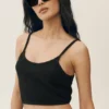 Canotta corta Heat Wave in seta e cashmere - Nero