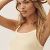 Canotta corta in seta e cashmere "Heat Wave" - Beige sabbia