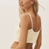 Canotta corta in seta e cashmere "Heat Wave" - Beige sabbia