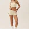Canotta corta in seta e cashmere "Heat Wave" - Beige sabbia