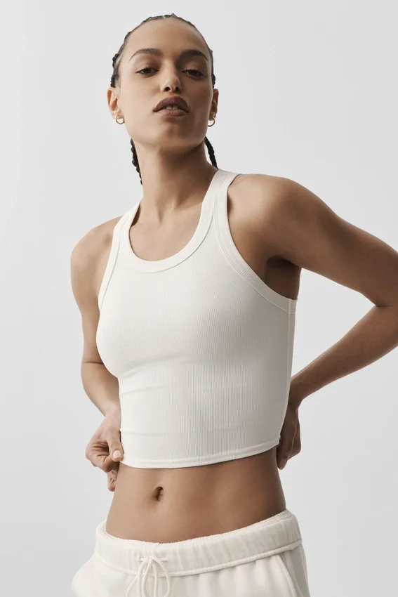 Canotta Goddess Ribbed Go-To - Avorio