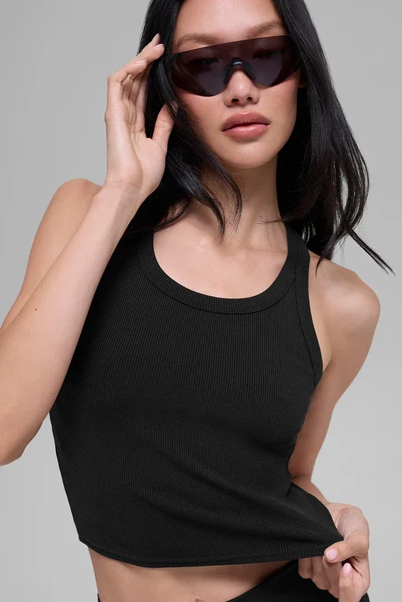 Canotta "Goddess Ribbed Go-To" - Nero