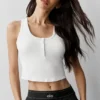Canotta Henley in modal a costine - Bianco