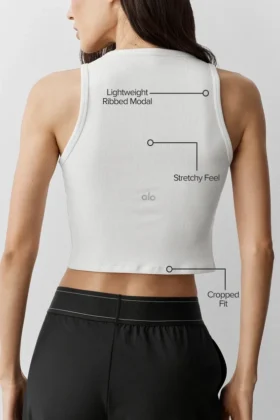 Canotta Henley in modal a costine – Bianco