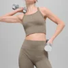 Canotta reggiseno Favorite a costine senza cuciture - Cacao chiaro