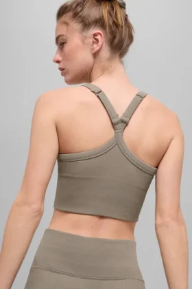 Canotta reggiseno Favorite a costine senza cuciture – Cacao chiaro