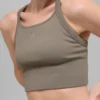 Canotta reggiseno Favorite a costine senza cuciture - Cacao chiaro