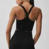 Canotta reggiseno Favorite senza cuciture a coste - Nero