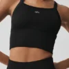 Canotta reggiseno Favorite senza cuciture a coste - Nero