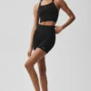Canotta reggiseno Favorite senza cuciture a coste - Nero