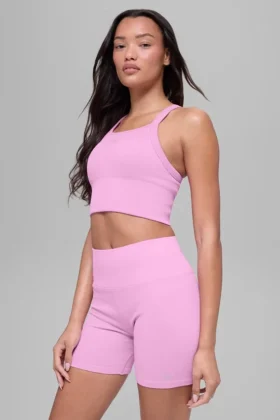 Canotta reggiseno senza cuciture a costine Favorite – Rosa Candy Heart