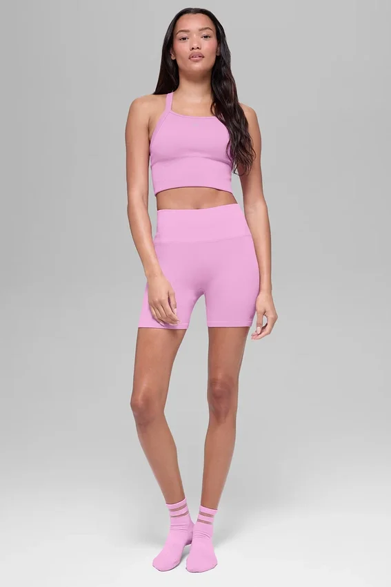 Canotta reggiseno senza cuciture a costine Favorite - Rosa Candy Heart