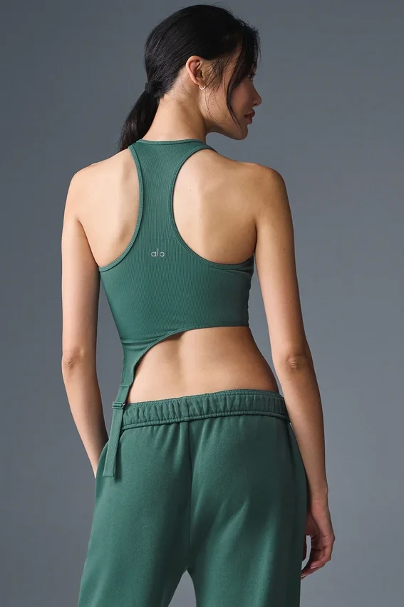 Canotta Revelation in tessuto a costine Ribbed Alosoft - Winter Ivy