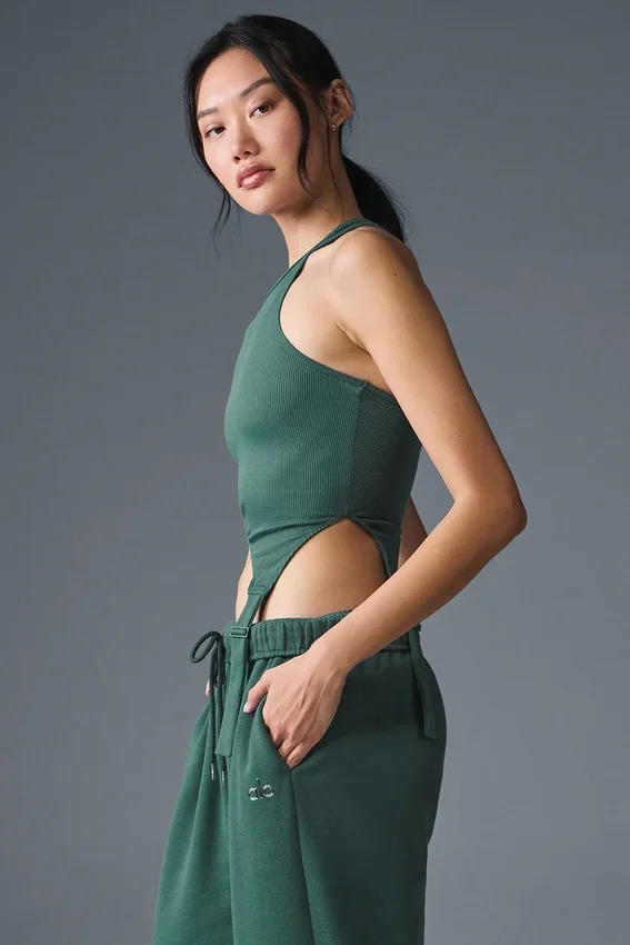 Canotta Revelation in tessuto a costine Ribbed Alosoft - Winter Ivy