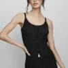 Canotta Sunlit Button Down - Nero