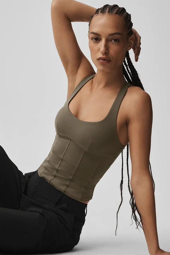 Canotte a corsetto Airbrush Sparks Fly - Olive Tree