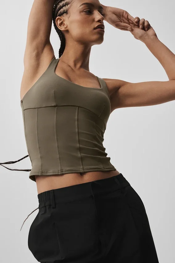 Canotte a corsetto Airbrush Sparks Fly - Olive Tree