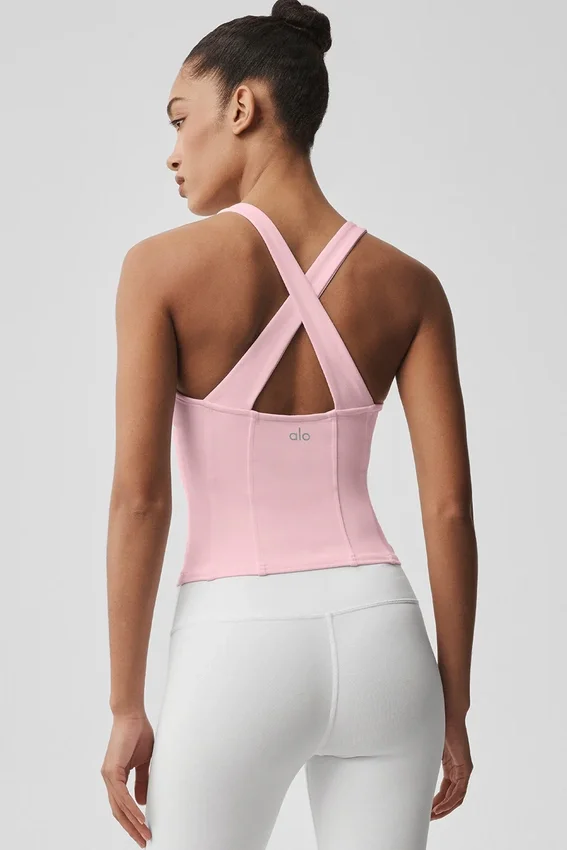 Canotte a corsetto Airbrush Sparks Fly - Rosa vintage