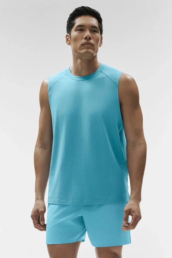 Canotte Alo Vapor Muscle - Blue Breeze