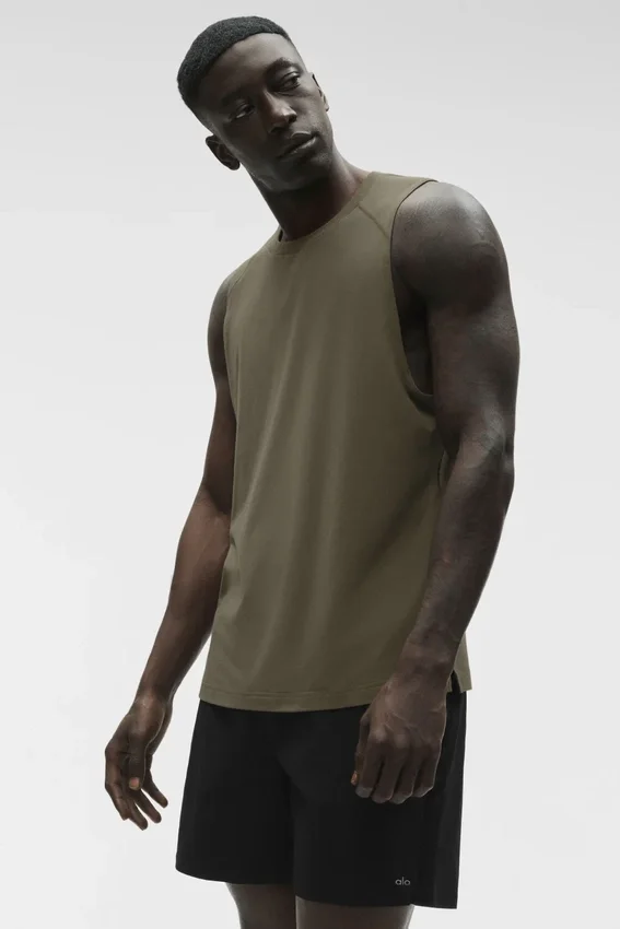 Canotte Alo Vapor Muscle - Olive Tree