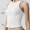 Canotte Alosoft Level Up con zip integrale - Bianca