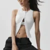 Canotte Alosoft Level Up con zip integrale - Bianca