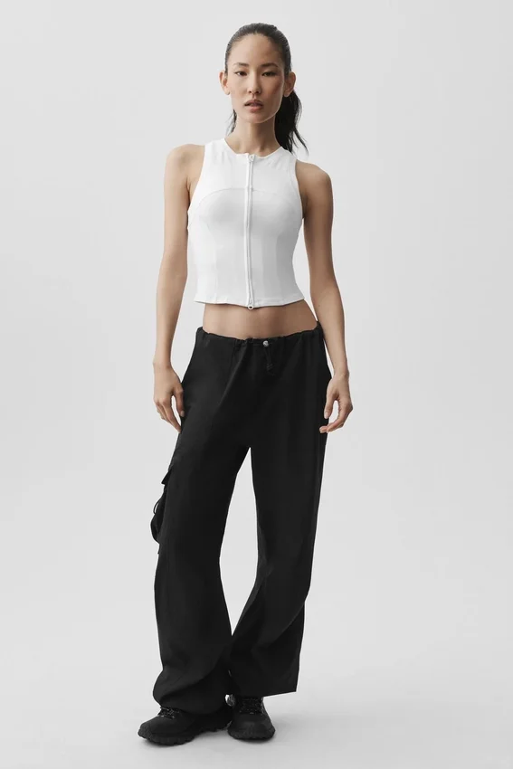 Canotte Alosoft Level Up con zip integrale - Bianca