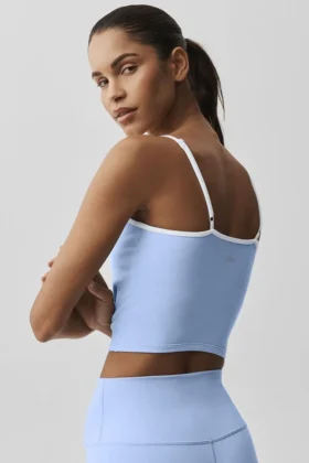 Canotte avec soutien-gorge intégré Airbrush Refined – Bleu Provenza clair/Bianco
