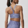 Canotte avec soutien-gorge intégré Airlift Gingham Sleek - Gingham bleu navy