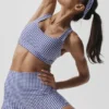 Canotte avec soutien-gorge intégré Airlift Gingham Sleek - Gingham bleu navy