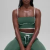 Canotte con reggiseno integrato Airbrush Streamlined - Verde trifoglio/Bianco