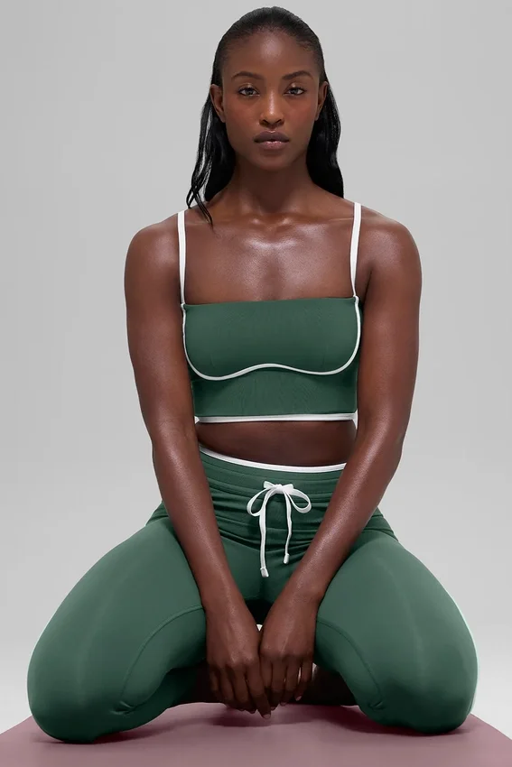 Canotte con reggiseno integrato Airbrush Streamlined - Verde trifoglio/Bianco