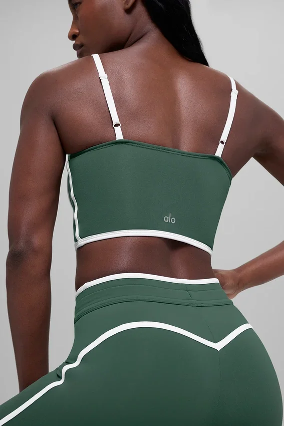 Canotte con reggiseno integrato Airbrush Streamlined - Verde trifoglio/Bianco