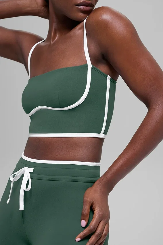 Canotte con reggiseno integrato Airbrush Streamlined - Verde trifoglio/Bianco
