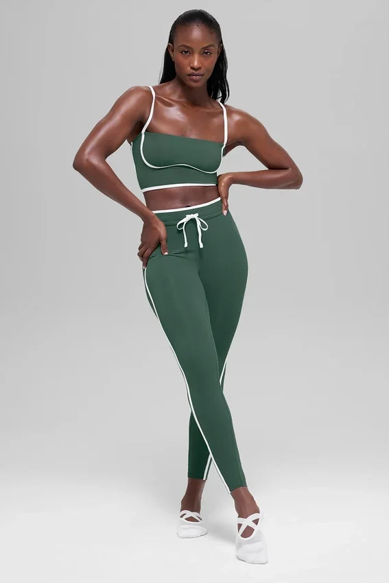 Canotte con reggiseno integrato Airbrush Streamlined - Verde trifoglio/Bianco