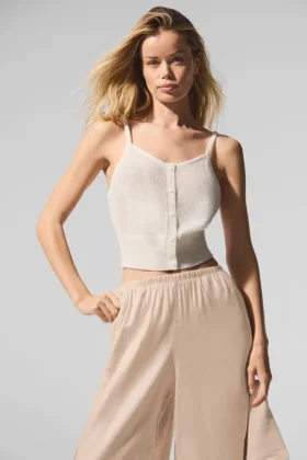 Canotte en cashmere transparent - Avorio