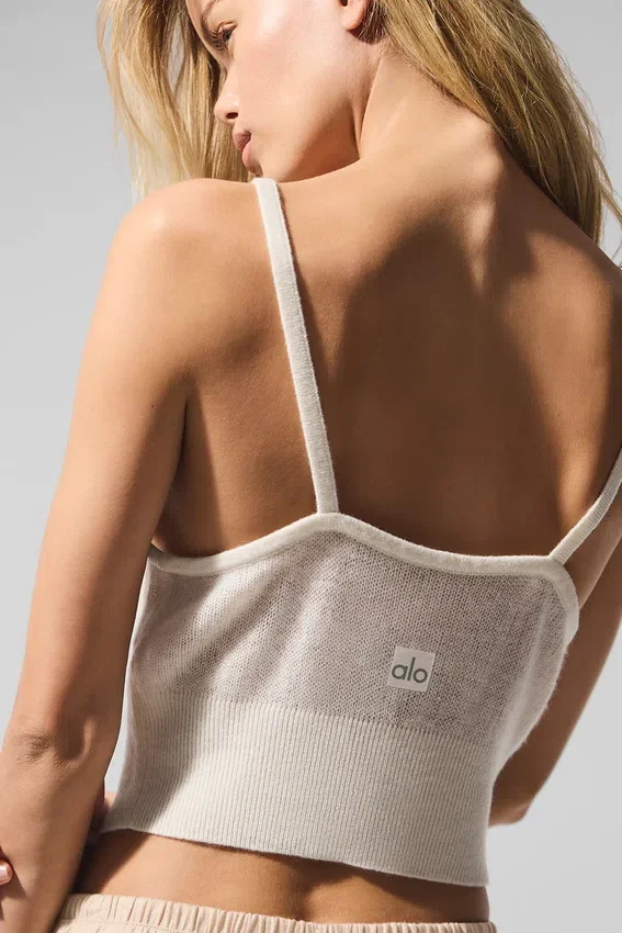 Canotte en cashmere transparent - Avorio