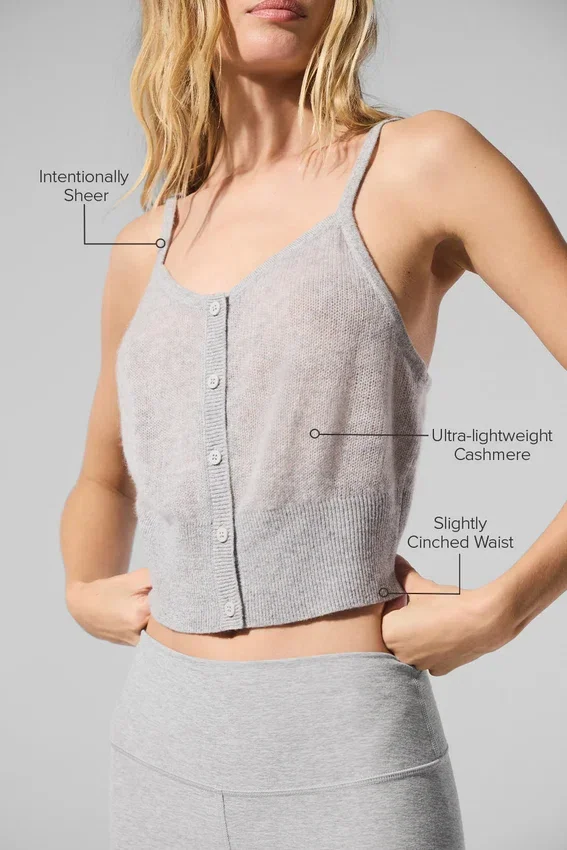 Canotte en cashmere transparent - Grigio melange atletico