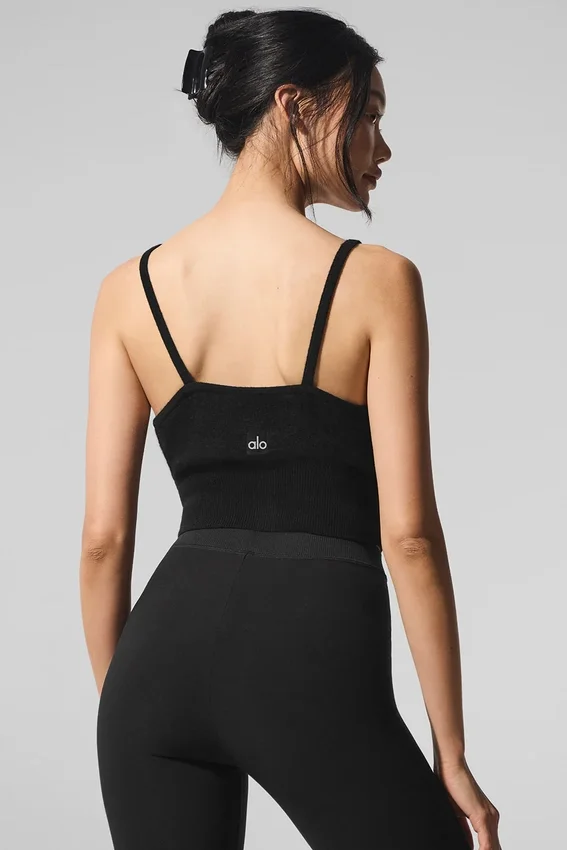 Canotte en cashmere transparent - Noir