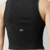 Canotte Henley en modal à coste - Noir