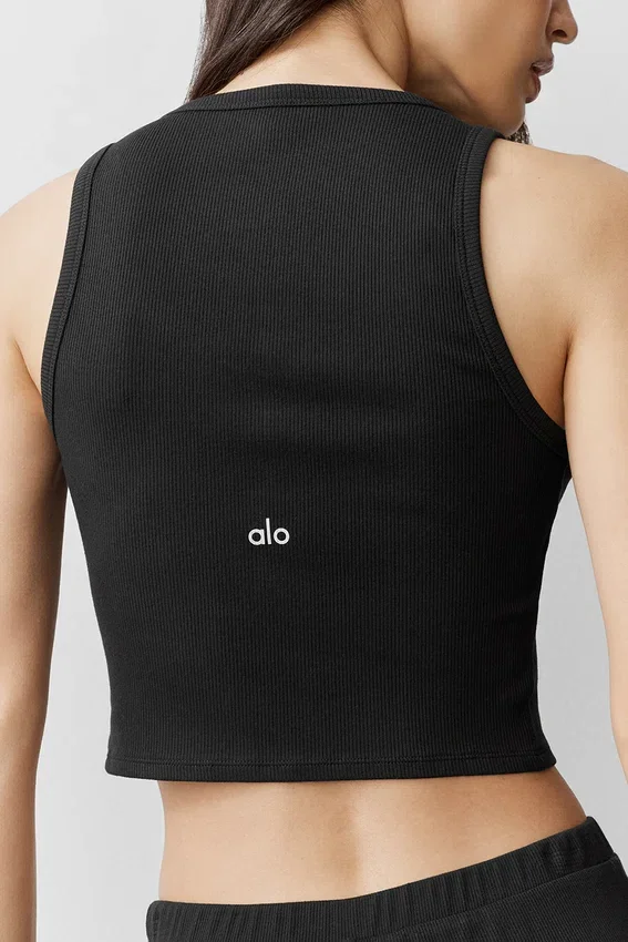Canotte Henley en modal à coste - Noir